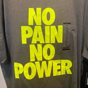 NWT, Men’s Size XXL Active Nike Charcoal Tee W/ Neon Green Slogan Short Sleeve